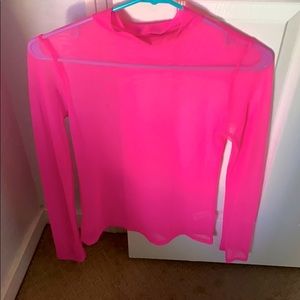 Sheer hot pink top